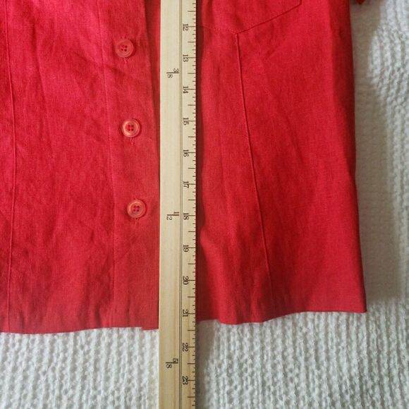 R & K ORIGINALS Red Button Front Shirt Blouse Short Sleeve Women's Petites - Picture 8 of 8